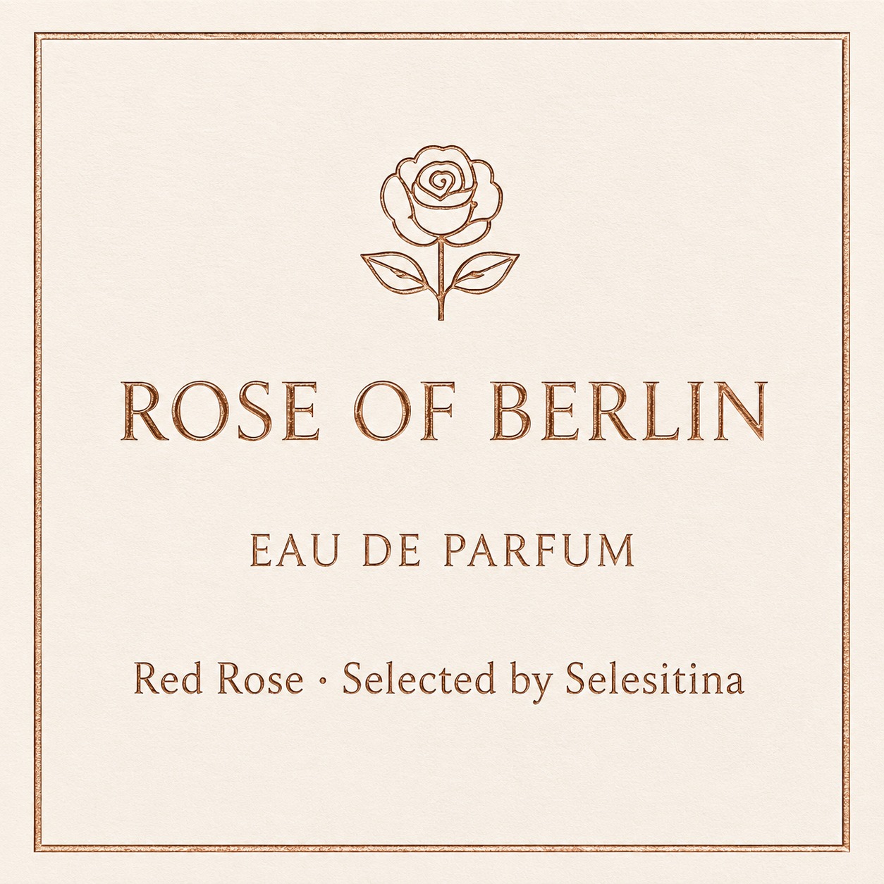 Rose of Berlin label with rose motif